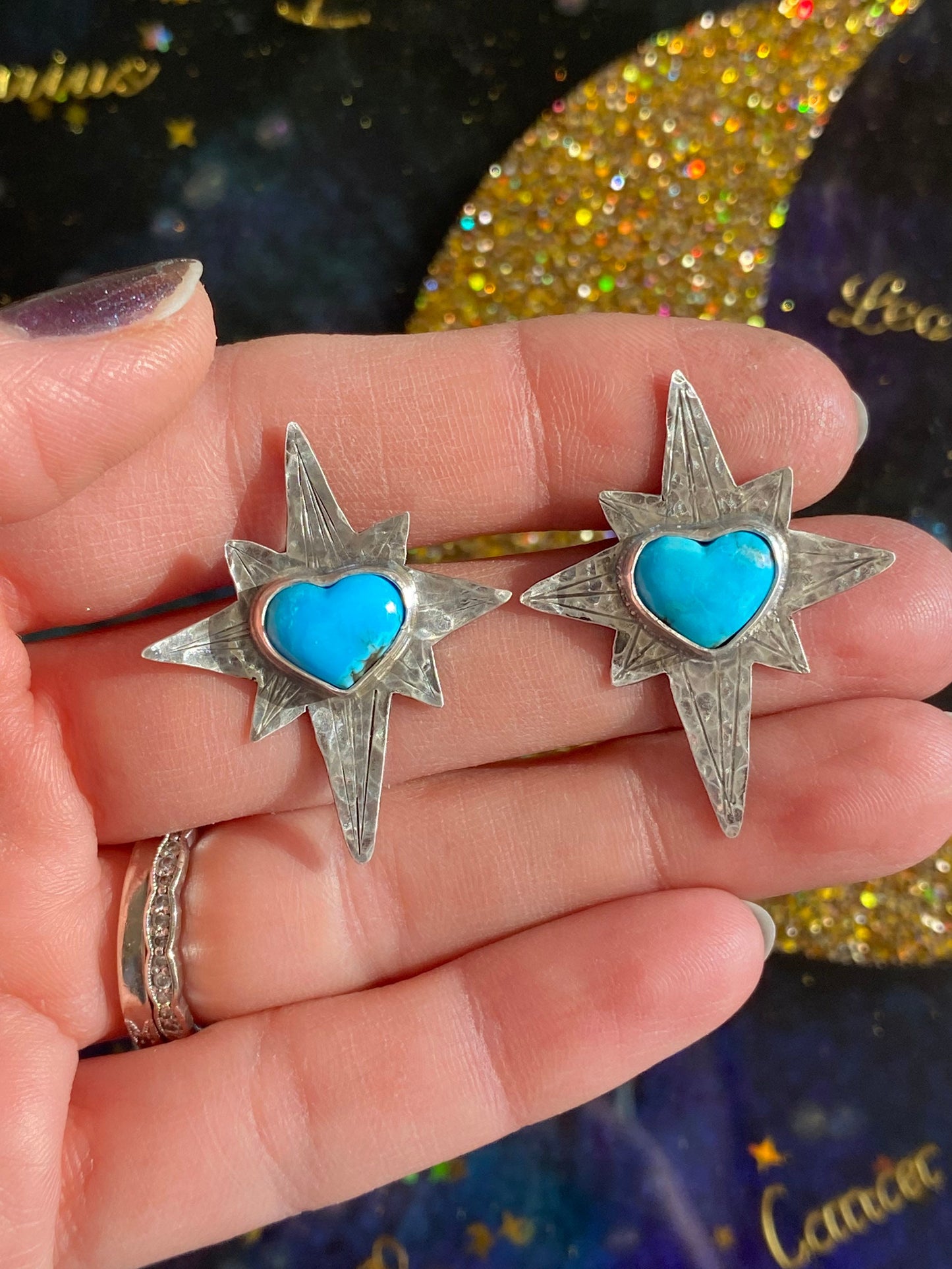 Heart Full of Stars Earrings // Starburst Ear Jackets
