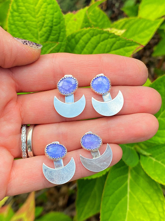 Made to Order Tanzanite Moon Ear Jackets / Studs