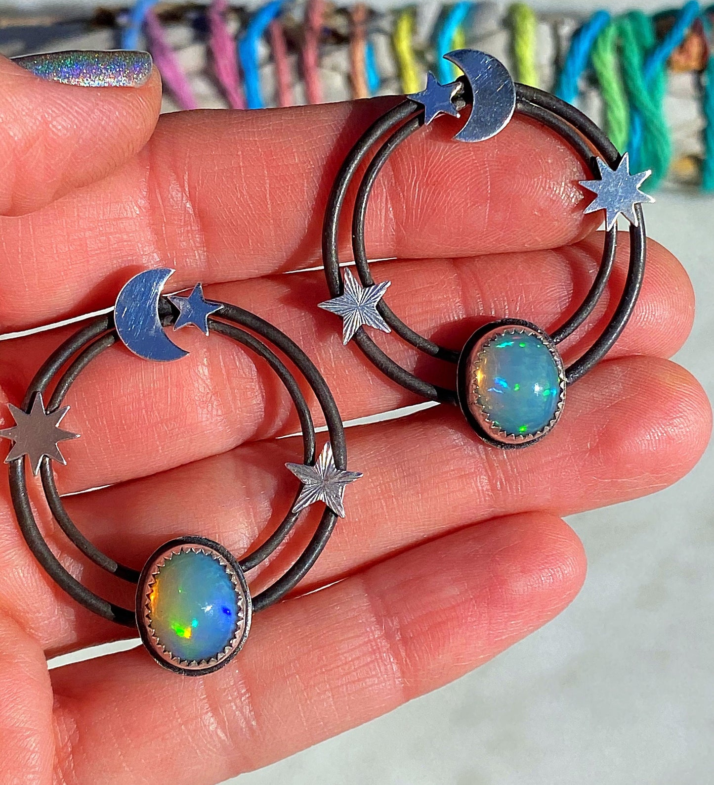 Orbital Opal Earrings