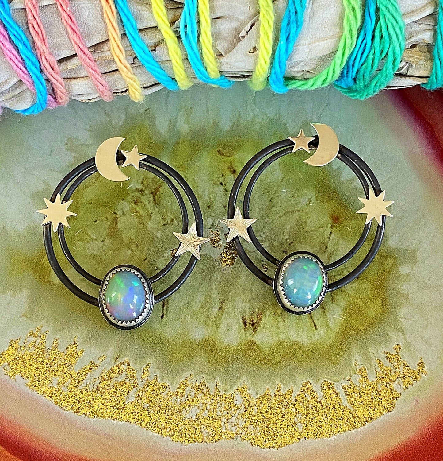 Orbital Opal Earrings