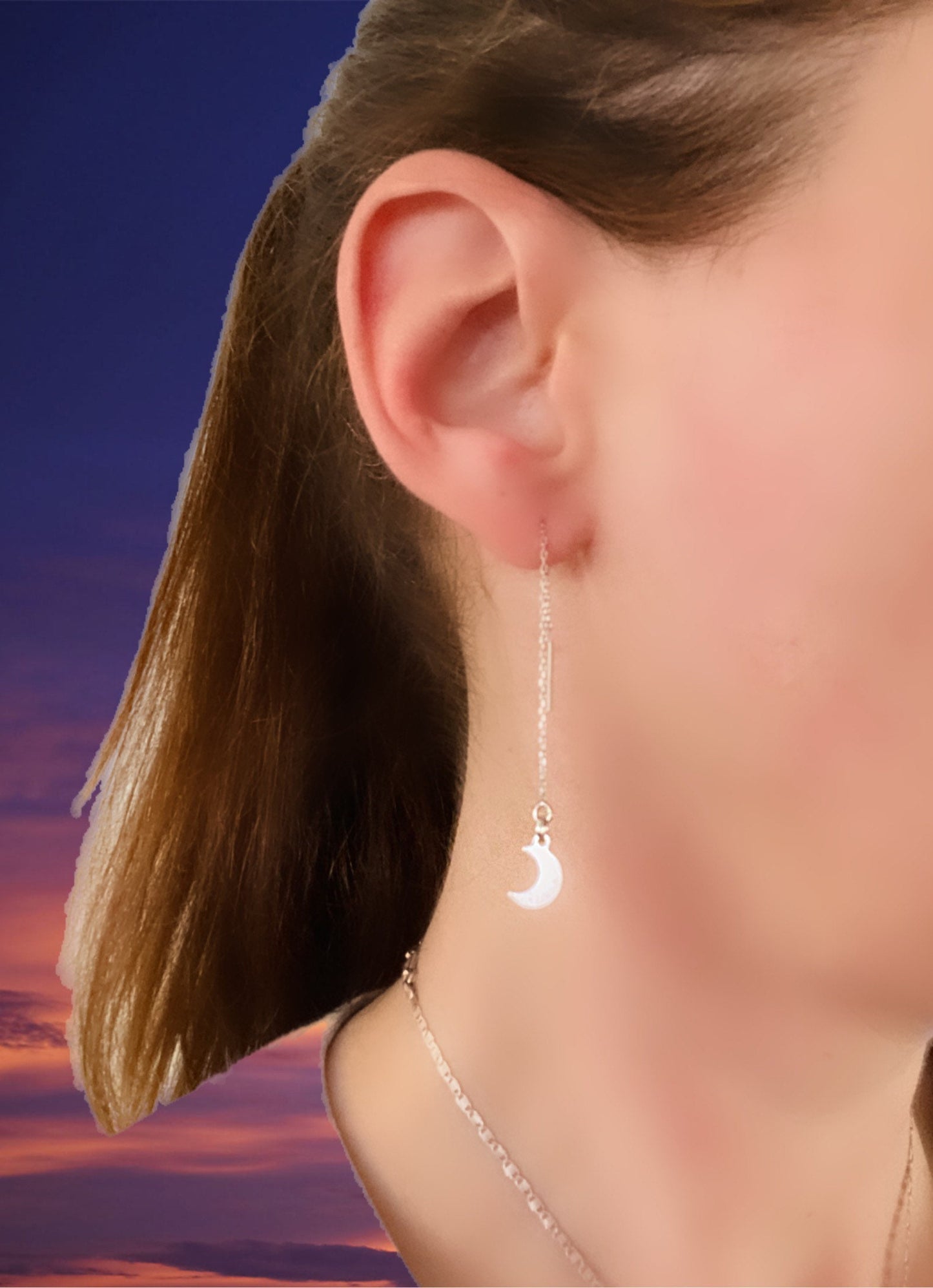 Moon and Star Ear Threaders