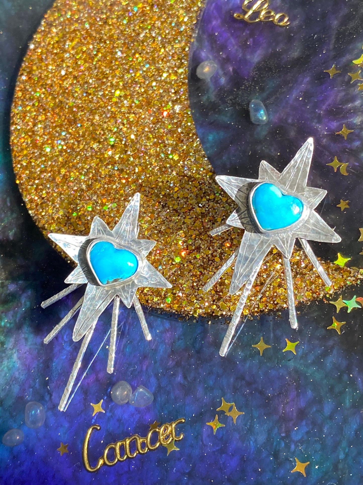 Heart Full of Stars Earrings // Starburst Ear Jackets