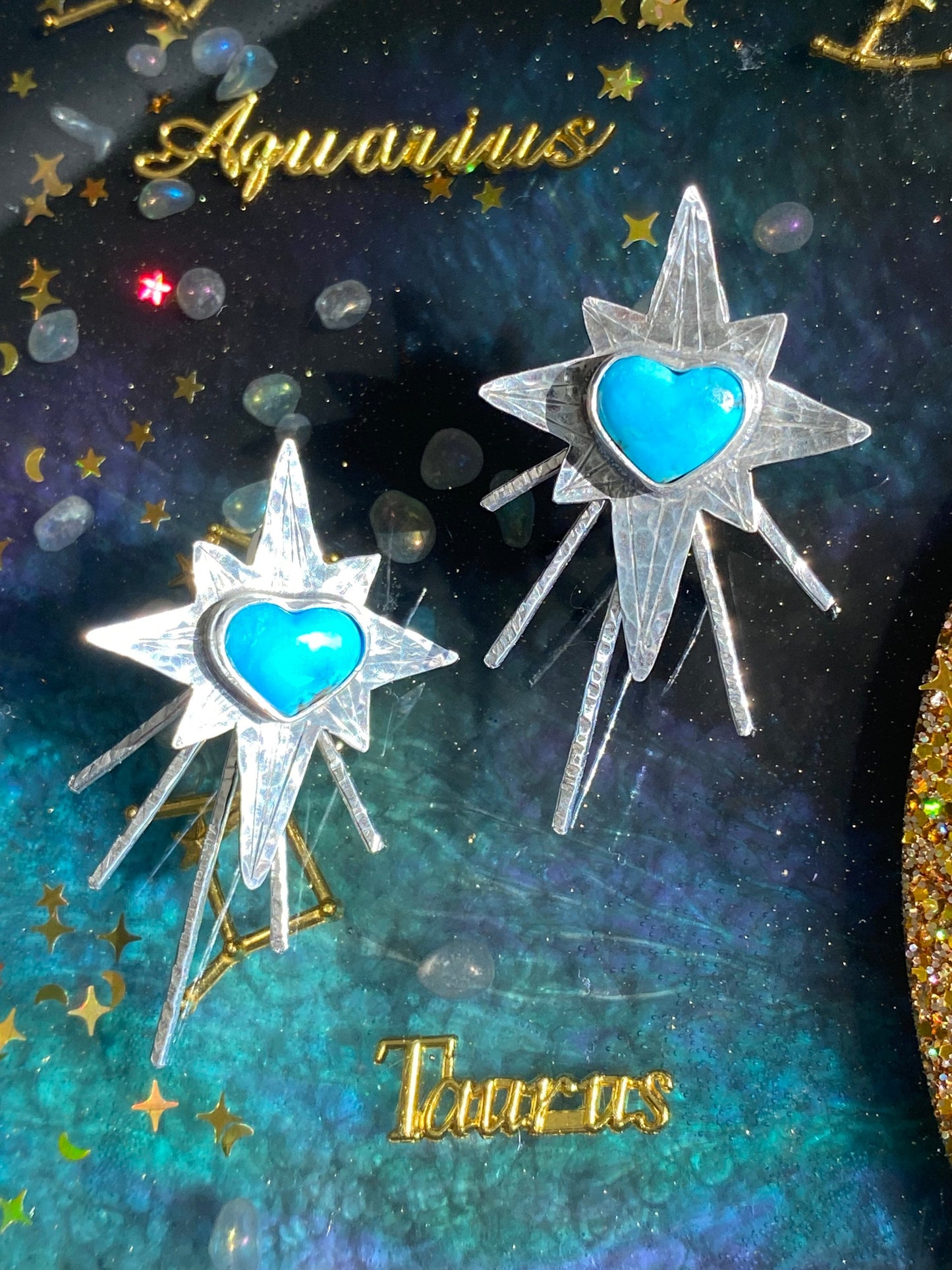 Heart Full of Stars Earrings // Starburst Ear Jackets