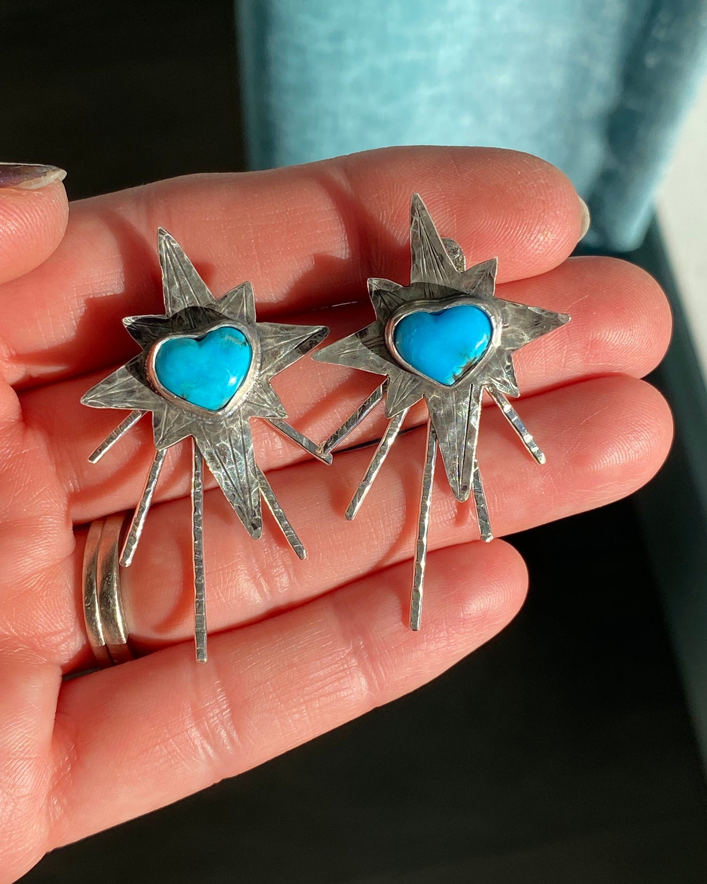 Heart Full of Stars Earrings // Starburst Ear Jackets